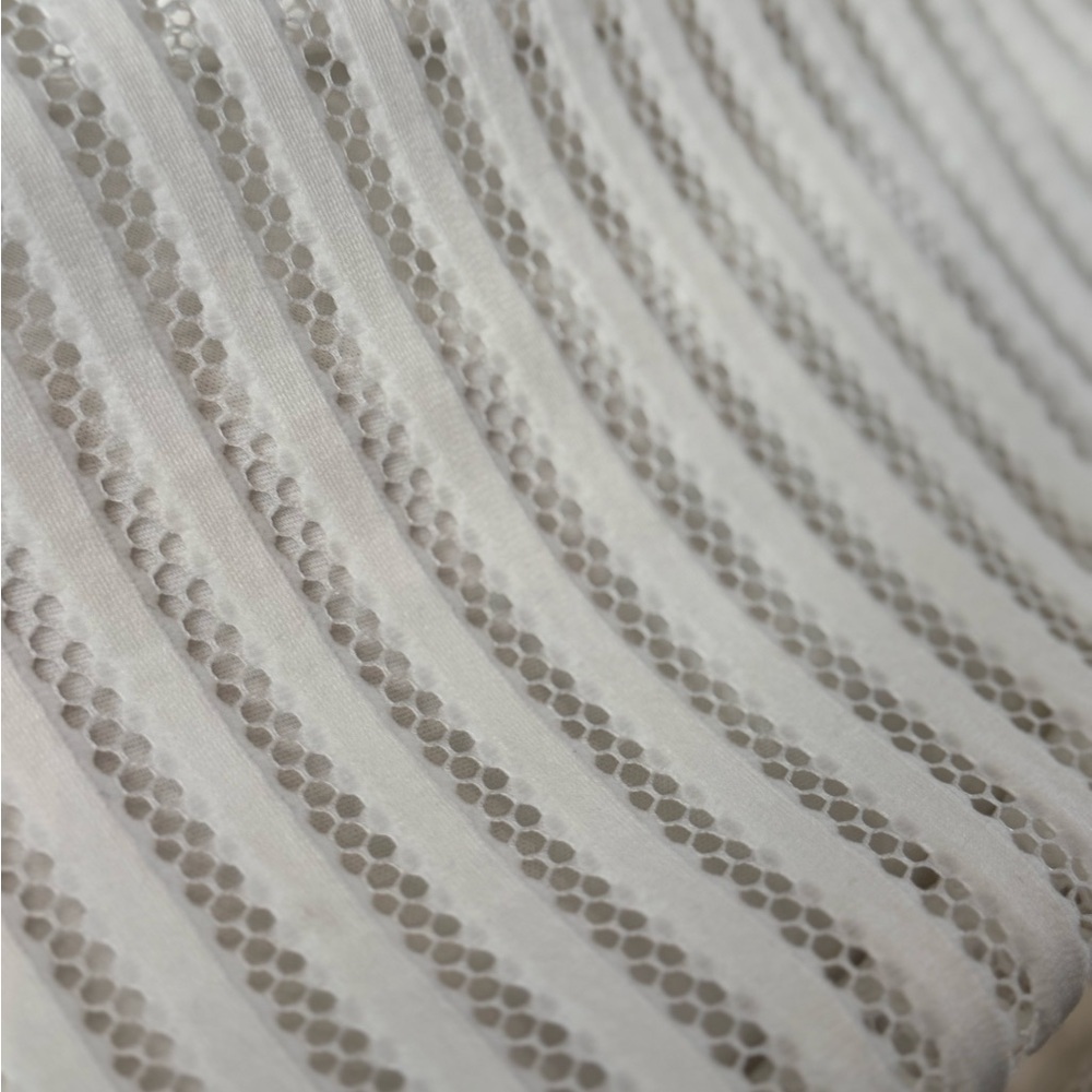 White Structured A-line Illusion Striped Skirt - Picture 3 of 9